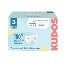 Kudos Chlorine Free Cotton-Lined Disposable Diapers - Size 3 - 62ct 0.35 per diaper