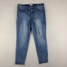 Nicole Miller Jeans Womens 14 Blue SOHO High Rise Ankle Skinny Light Wash Denim