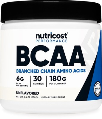 Nutricost BCAA Powder (Unflavored) 30 Servings- 6000mg Per Serving, High Quality