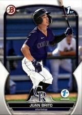 2023 Bowman 1st Edition Juan Brito #BPPF-77 Colorado Rockies 27P