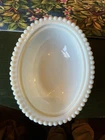 VTG Indiana White Milk Glass Hen on a Nest 7" x 5.5” Beaded Edge BOTTOM ONLY