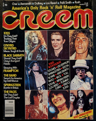 Creem Magazine March 1976 Readers Poll KISS Black Sabbath Queen Frampton Vintage