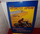 VINTAGE HARLEY DAVIDSON MOTORCYCLE DEALER 16" PORCELAIN METAL GASOLINE OIL SIGN!