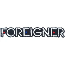 Patch - C&D Visionary - Foreigner Text Logo 5"x1" Iron-On Embroidered Sign