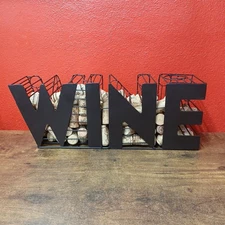 Decorative 15-Inch Metal Mesh Wine Cork Holder Basket, Brown, Corks Included