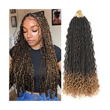 9 Packs Boho Goddess Twist Crochet Hair Senegalese Twist Crochet Hair with Cu...