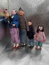 Collectible Antique Family Of 5 Chinese Composition Dolls from the 1930-1940’s