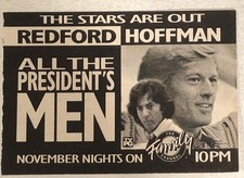 All The President’s Men Robert Redford Movie Print Ad Dustin Hoffman TPA10