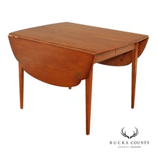 L. Hitchcock Maple Stenciled Drop Leaf Extension Dining Table