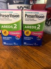 2 x PreserVision AREDS 2 Chewables Mixed Berry 60 Tablets EXP 10/26 free ship