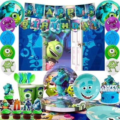 Disney Monsters Inc Party Decorations Set Plates Tableware Cake Toppers Balloons