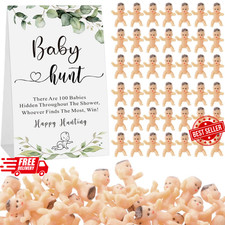 101 Pcs Baby Shower Games Include Paperboard Baby Hunt Sign 100 Mini Plastic ...