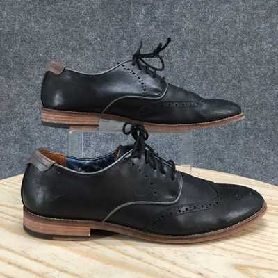 Johnston And Murphy Shoes Mens 11M Milliken Dress Brogues Wingtip Black Leather