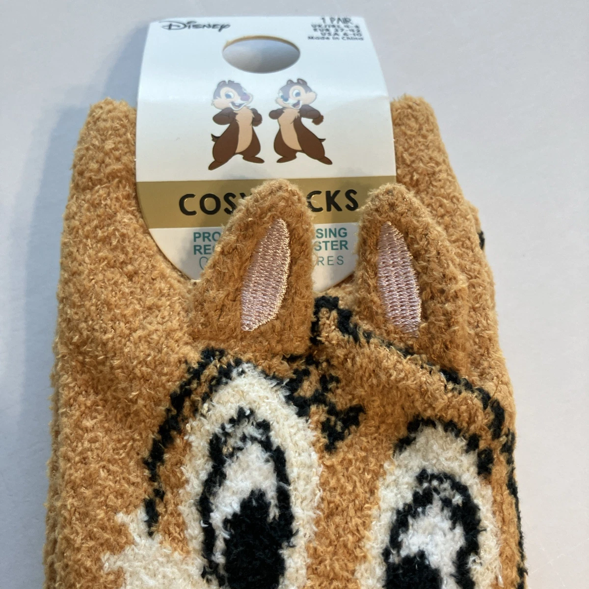 Primark Chip and Dale Acogedores Calcetines Disney EE. UU. 6-10 Ardilla Marrón Suave Nuevos