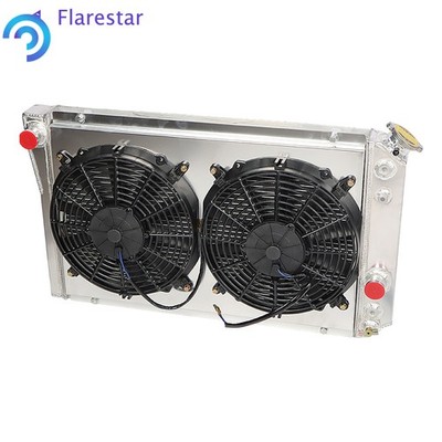 FOR CORVETTE C4/S10 V8 82-90 3-ROW ALUMINUM CORE RACING RADIATOR+PULL FAN SHROUD