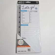 LET'S GO! The Happy Planner Skinny Classic Travel Filler Paper 60 sheets NEW