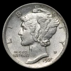 AU+ 1920 Mercury Dime Mint Strike Error *GRAN*