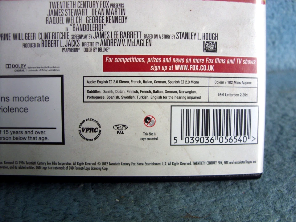 Bandolero (DVDR2) 1968 James Stewart 102mins (BARGAIN) - Image 4 of 4