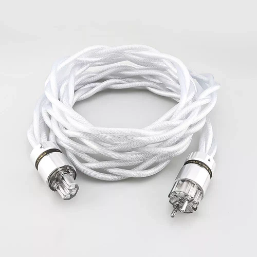 HIFI US AU EU Schuko AC Power Cable 8N Pure Copper Silver Plated OCC Supply
