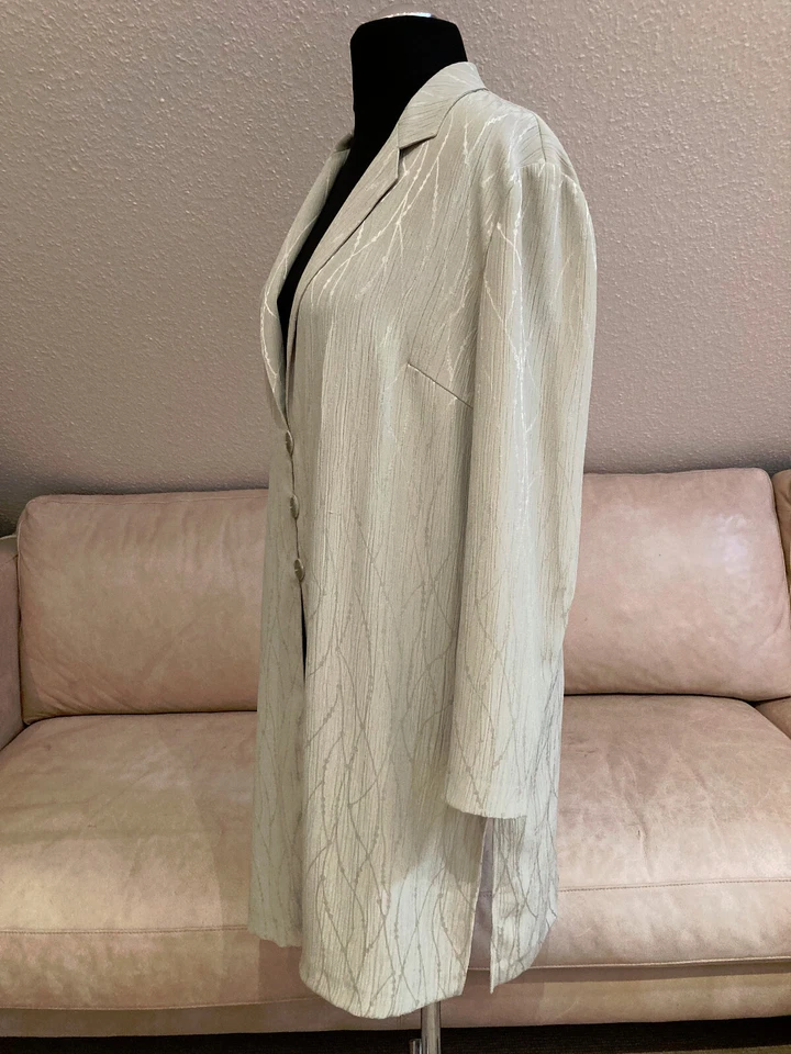 MEICO LINEA Zeitlos schöner Damen Blusen Blazer 42 Hell Grün Langarm Kragen - Bild 4 von 4