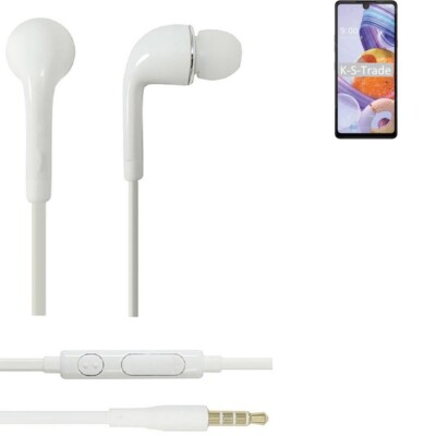 Earphones für LG Electronics Stylo 6 in ear headset stereo Ohrstecker weiß