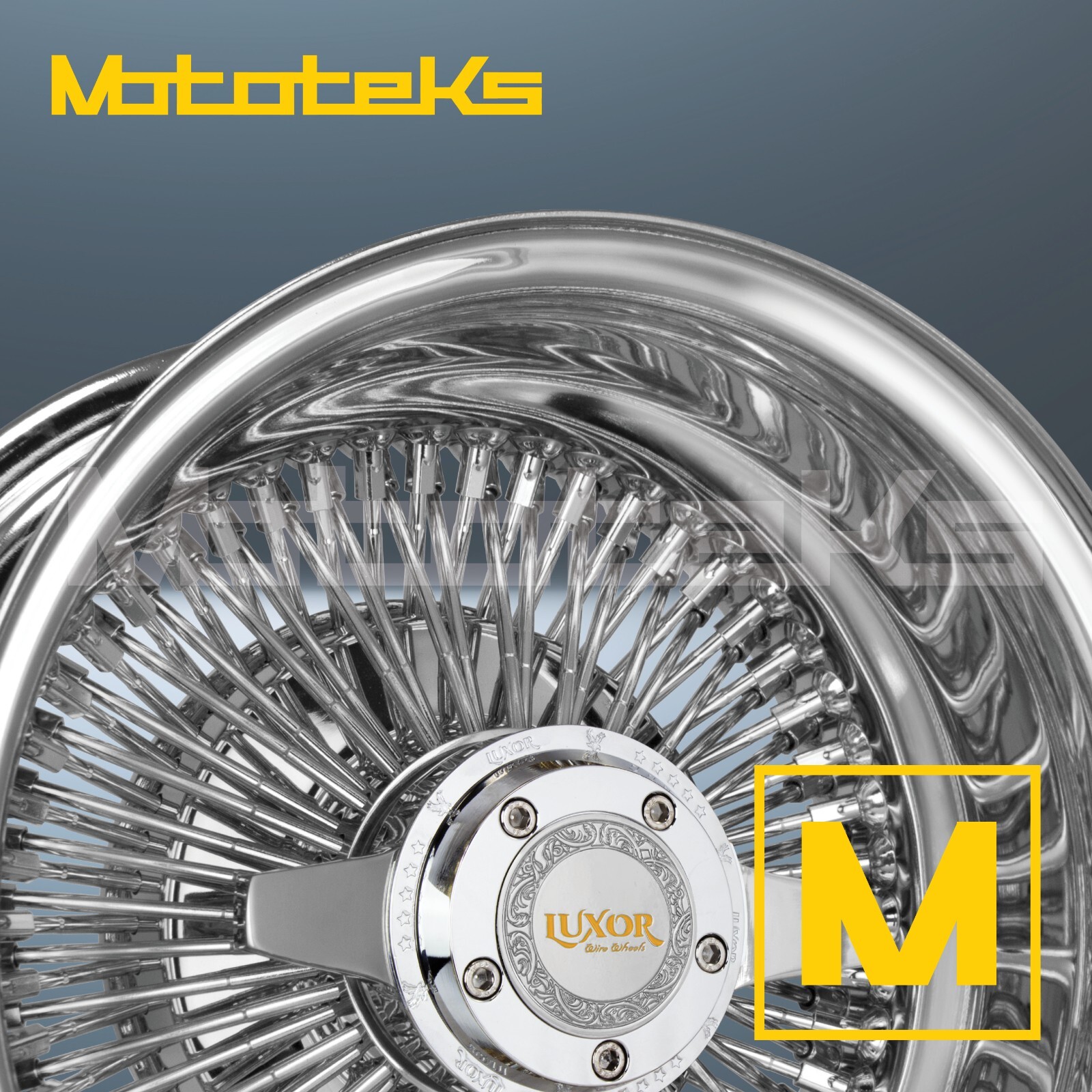 14X6 LUXOR WIRE WHEELS 100 STRAIGHT REV CHROME WHEEL RIMS WITH TIRE SET ...