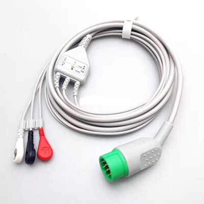 One-Piece Series ECG Cable 12Pin Physio Control Lifepak 12/15/20 Compatible AHA