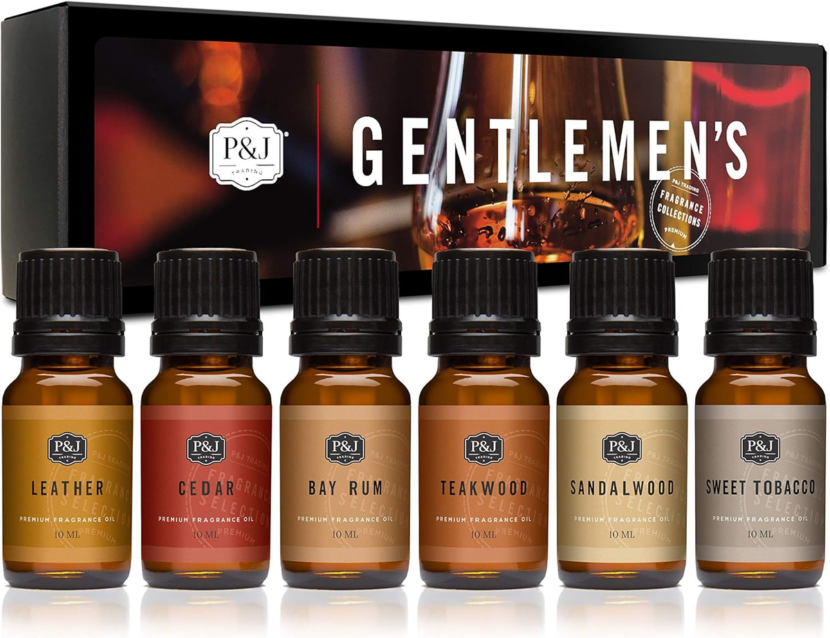 Fragrance Oil Gentlemen'S Set | Leather, Sweet Tobacco, Teakwood, Bay Rum,  Cedar