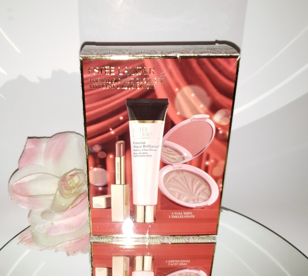 Estee Lauder The Illusionist Glow 3pc Gift Set Primer Lipstick