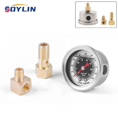 100PSI Liquid Filled Meter Fuel Pressure Gauge 1/8 NPT for VMS Honda Acura Civic - Image 1 of 4