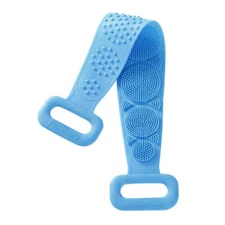 Silicone Bath Towel Rub Body Brush Shower Pull Back Strip Scrubber Exfoliating