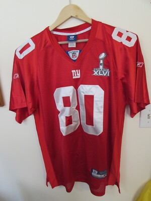 Victor Cruz NY Giants #80 Red Authentic Jersey Super Bowl Patch Reebok  Field 52