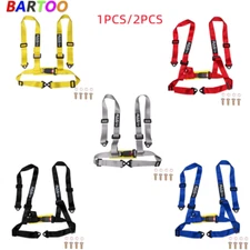 1/2PCS Adjustable 2" 4 Point Buckle Racing Seat Belt Harness Strap Kit