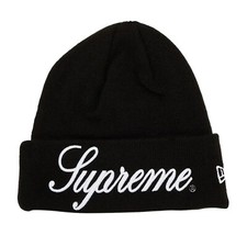 Supreme x New Era FW24 Script Beanie Black