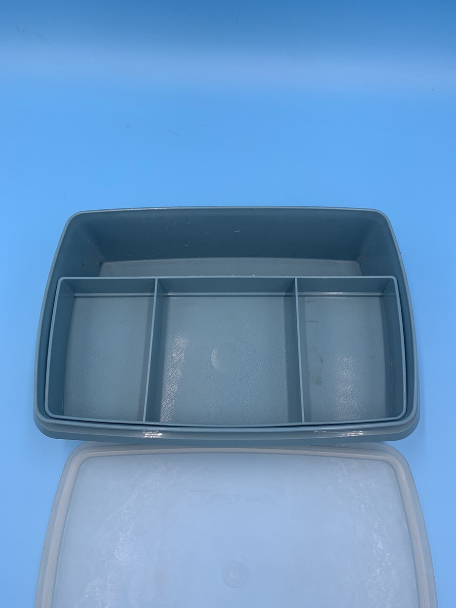 Vintage Tuppercraft 7 Compartment Stow-N-Go Blue Container by