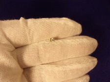 EXCELLENT LITTLE 14K YELLOW GOLD  3mm DIAMETER CUBIC ZIRCONIA CZ STUD EARRING