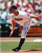 JUSTIN MASTERSON   CLEVELAND INDIANS   ACTION SIGNED 8x10
