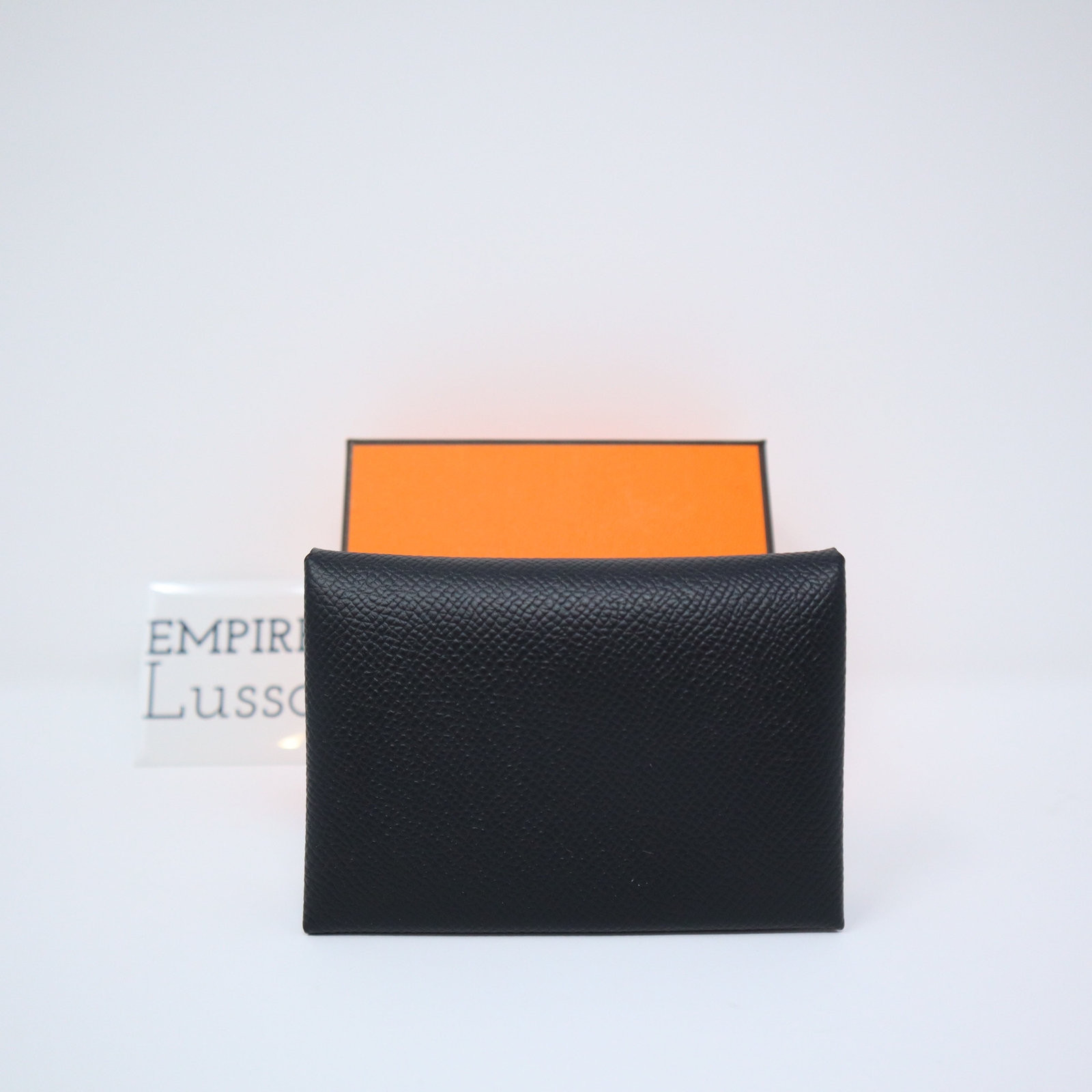 HERMES CALVI DUO CARD HOLDER CHERVE BLACK NOIR EPSOM RARE | eBay