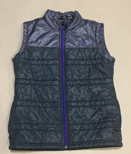 Under Armour Light Navy Blue Purple Zip Up Puffer Vest size YXL Youth XL