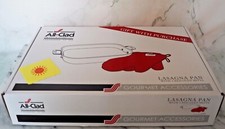 All-Clad 18/10 Stainless-Steel Lasagna Pan with 2 Red Oven Mitts Brand New Box 