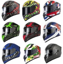 VCAN H128 FULL FACE MOTORCYCLE HELMET DUAL VISOR SUN VISOR TITAN WILD UNION JACK
