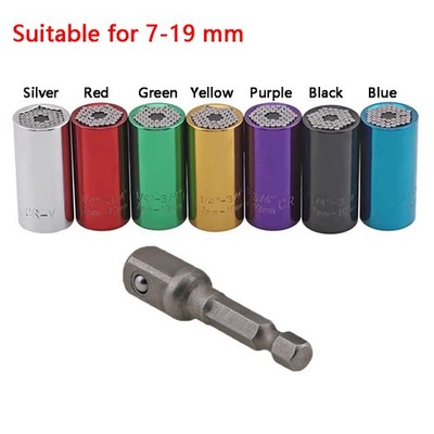Universal Socket Wrench Magical Grip Multi Tool Drill Adapter Heavy Duty 7-12mm