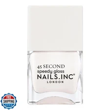 Nails Inc 45 Second Speedy Gloss, Willa, Bright White, Glossy, No Chip, Long 
