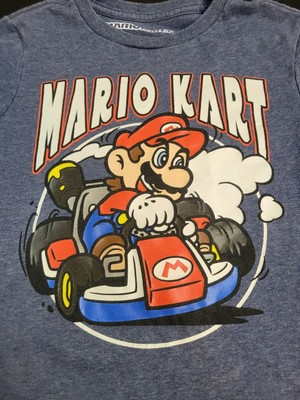 #ad New Nintendo Super Mario Kart Racing Team Bowser Oil Kids Small Racing T shirt $5.47