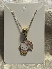 Hello Kitty Whimsical Umbrella Charm Cartoon Adorable Fashion Gold Necklace 18  
