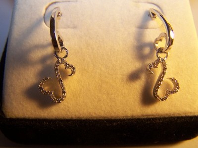 KAY JEWELERS 14KT WG 36 DIAMANTEN JANE SEYMOUR OFFENE HERZEN BAUMELNDE OHRRINGE