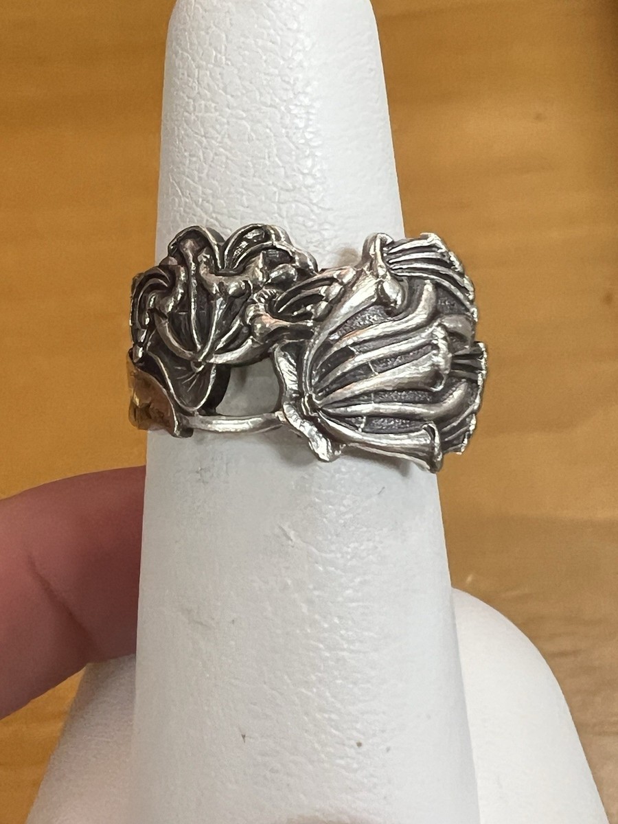 Vintage Mathinsen EPNS Ring Norway Silver Spoon Ring Adjustable View 2
