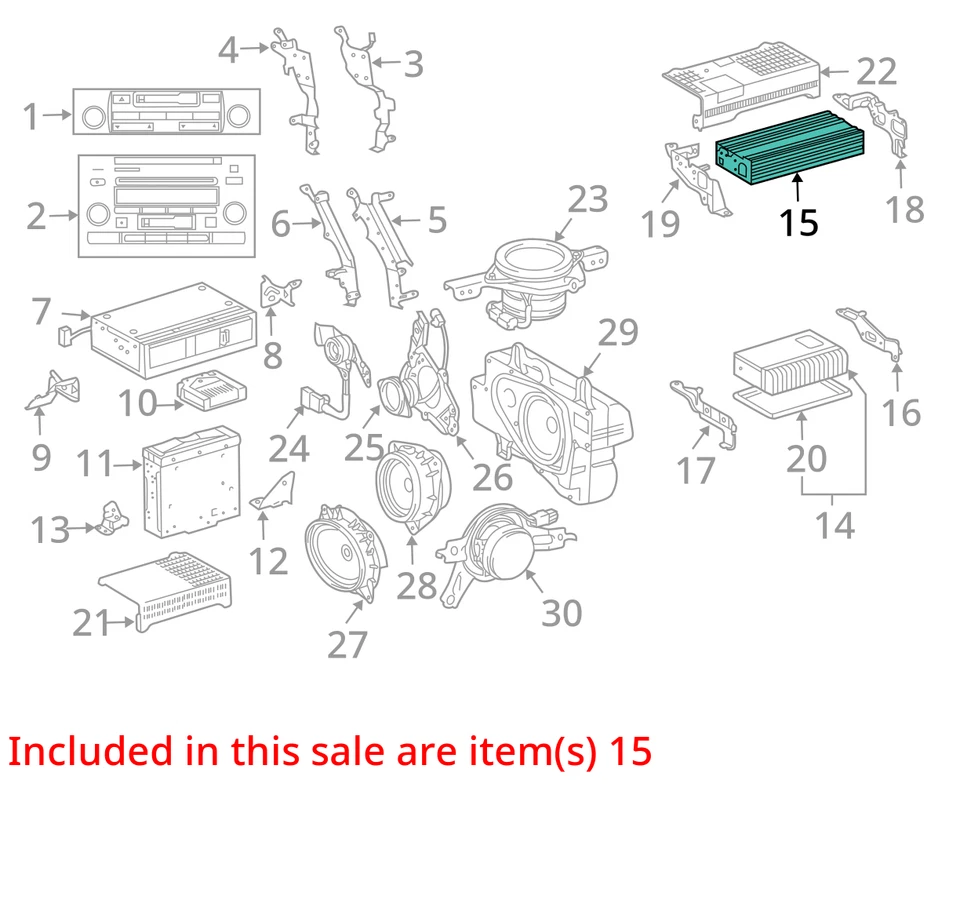 Amplificador de radio con 12 altavoces compatible con 03-06 LEXUS GX470 601710 862800W141 Foto 3 de 4