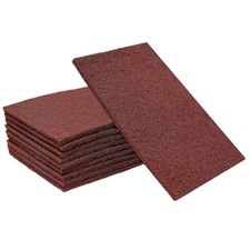 Premium 10 Pack 6" x 9" Brown General Purpose Scuff Pads - Scuffing,...