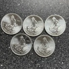 Lot of Five 1984 Engelhard 1oz Silver American Prospector Rounds